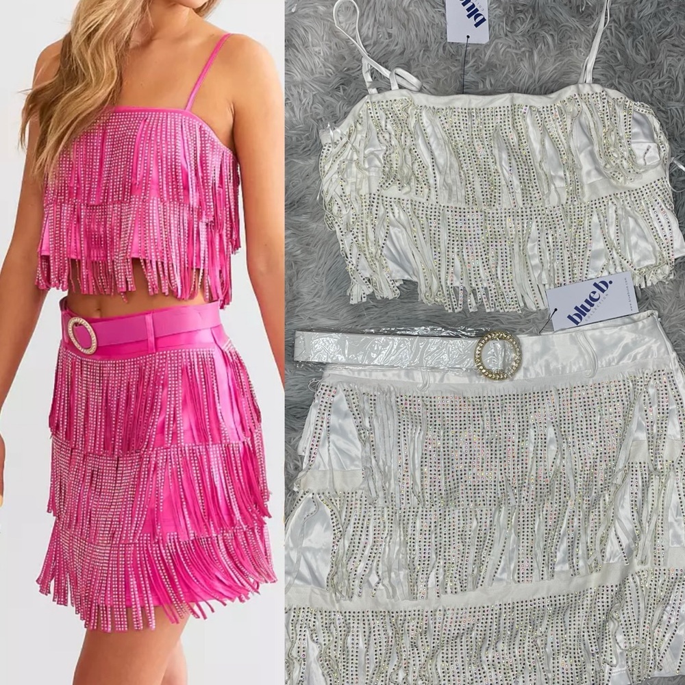 BKE Silver White Tiered Bustier Mini Dress